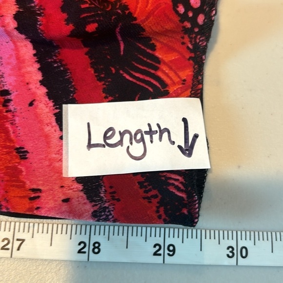 Kate & Mallory Women's oversized red black patchwork tunic artsy blouse size L - Picture 10 of 11